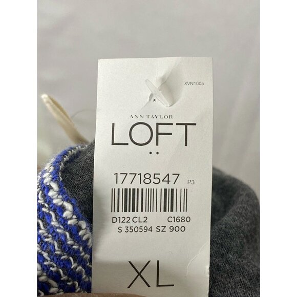 Ann Taylor LOFT Womens A Line Dress Blue Space Dye Scoop Neck Long Sleeve XL New - Picture 4 of 6